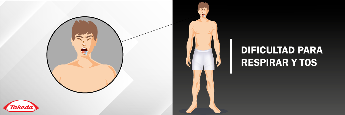 Dificultad para respirar y tos.